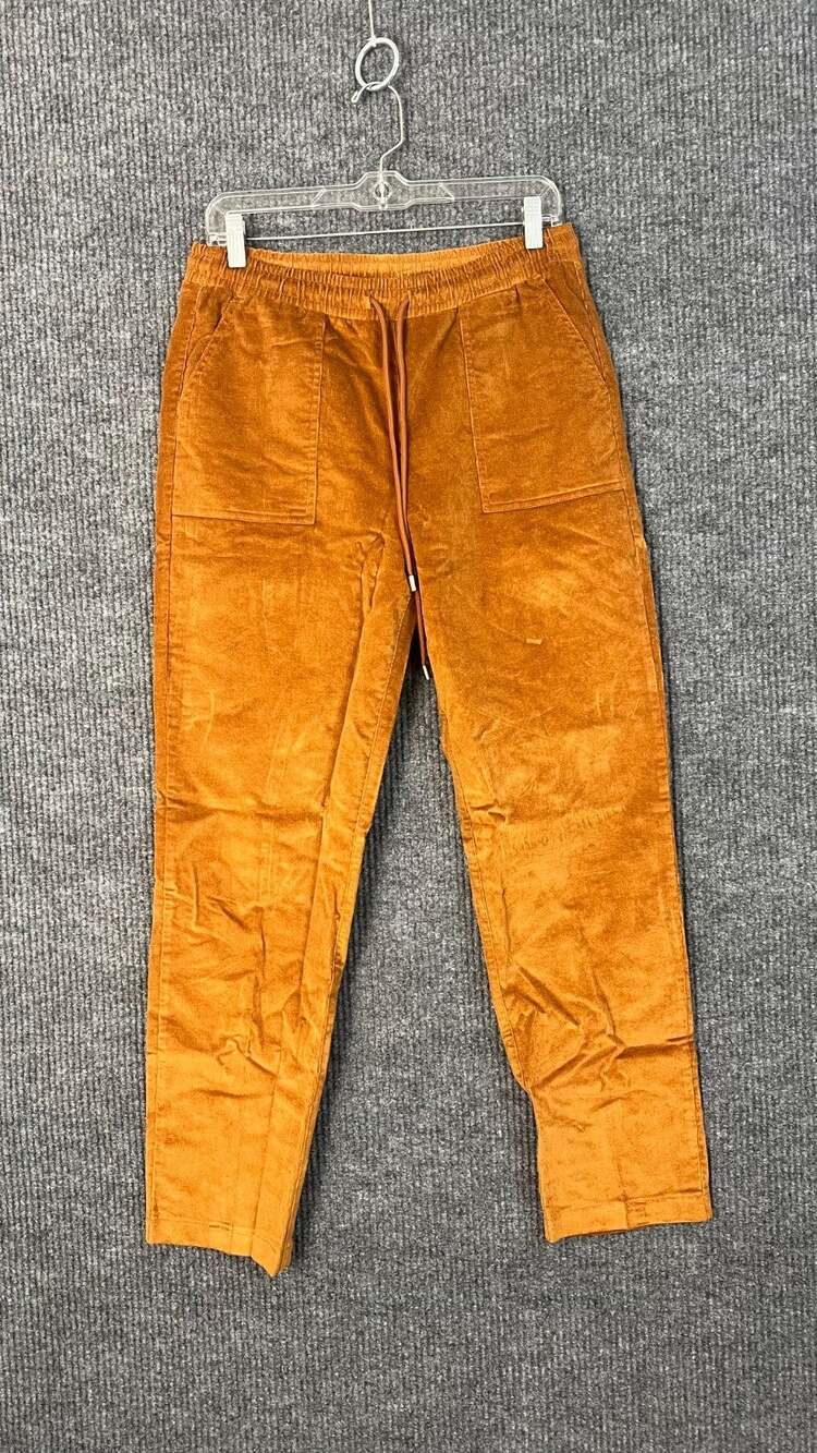 Denim & Co. Heritage Pants Womens XS Brown Pull On Drawstring Pockets Ankle